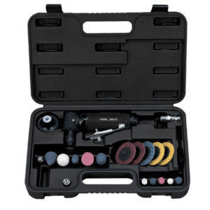 Angle Grinders: AMPRO® Air Mini Angle Die Grinder & Sander Kit 20pc PREMIUM GRADE