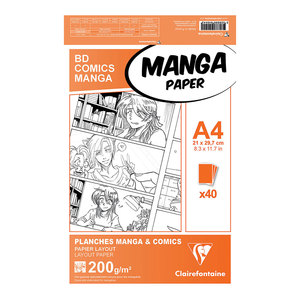 Clairefontaine Manga Paper A4 200g, Pack of 40 Tech City