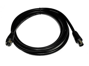 Wall Mount Tv Plugs Adapters And Cables: 2m Black F-Type Male to PAL RF Male Coaxial Cable for TV