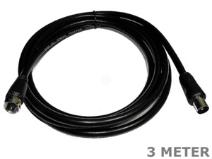 Wall Mount Tv Plugs Adapters And Cables: 3 Meter UHF F Type Male plug to Male PAL RF cable cord 3M television tv lead