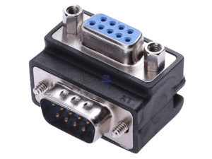 Wall Mount Tv Plugs Adapters And Cables: Right Angle 9 Pin DB9 Male to DB9 Female Serial Cable Adapter