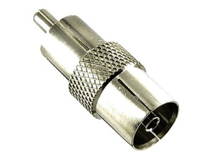 Wall Mount Tv Plugs Adapters And Cables: Female PAL RF Socket to Male RCA Plug cable connector adapter converter