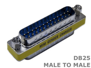 Clearance: 25 Pin DB25 Male to Male Mini Gender Changer