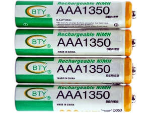 BTY AAA 1350mAh 1.2V NiMH Rechargeable Batteries – 4-Pack