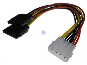 Sata Cables: 4 Pin Molex to 2x SATA Power Connector Splitter Adapter Converter Cables
