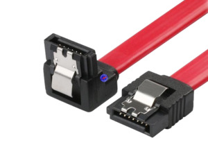SATA Cable Straight to 90 Degree Right Angle SATA II 3.0 Gbps Red