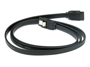 Sata Cables: SATA 3 III High Speed 6GBs 50cm Data Cable with lock latch Black