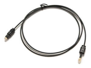 1m 2.2mm OD 3.5mm Mini-TOSLINK to TOSLINK Optical Cable