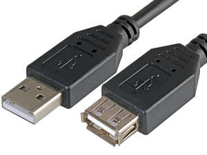 0.5m (50cm) Black USB 2.0 Male to Female Extension Cable