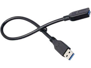 Usb Extension Cables: 0.3m (30cm) Black USB 3.0 Type-A Male to Female Extension Cable