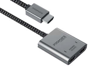 Promate MediaSplit-H2 1m 4K@60Hz HDMI Splitter Cable with Dual HDMI Ports