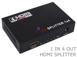 HDMI Splitter 4 Way 4 Port 1 In x 4 Out