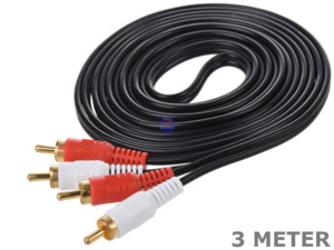 3 Meter 2 RCA to 2 RCA Stereo AV Audio Video Cable Cord 3M Lead