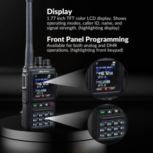 Amateur Radio Transceivers: ANYTONE AT-D168UV DMR Dual Band Handheld 136-174MHZ 400-480MHZ with 1800 & 2600mAh with USB-C Battery Charger and Programming Cable