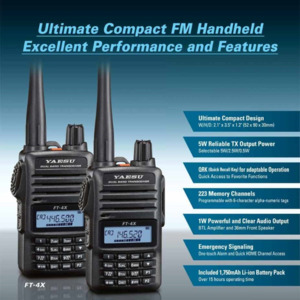 YAESU FT-4XE Ham Walkie Talkie Dual VHF & UHF 5W Ham Walkie Talkie