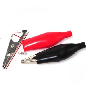 Test Equipment: TECHOMAN Pair 44mm Red/Black Crocodile / Aligator Clips