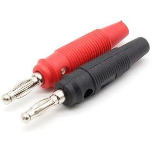 TECHOMAN Pair Red/Black Banana Stackable Plugs