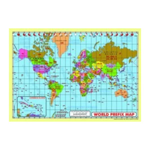 Worldwide Callsign Prefix Map Wall Poster A3 Size