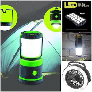 Led Lighting Range: ULTIMATE CAMPING PACK - Including High Power Lantern, Portable Waterproof Powerbank & Mini LED Torch/Torch Lantern