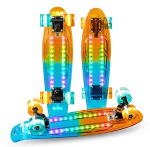 MADD LIGHT UP DECK RETRO BOARD ORANGE / TEAL