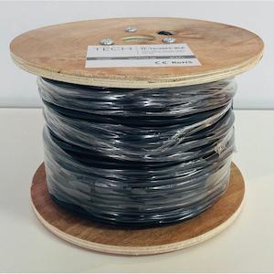 Bulk Cable: TechLink 2 Core Audio Cable - 1.5mm - Black - 152m Spool