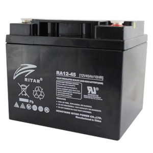 Batteries: RA12-45 - Ritar - 12VDC 45Ah Sealed Lead Acid Battery - F11 Terminals