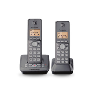 Telephone: Panasonic KX-TG2722NZB Twin Pack Cordless Telephone - DECT 6.0 - 1.8 GHz