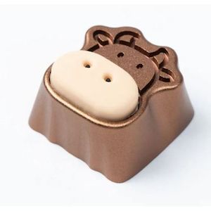 Gaming: KEYC-AT-14 - Keychron Cute Cows Aluminium Alloy Brown Artisan Keycap (1u)