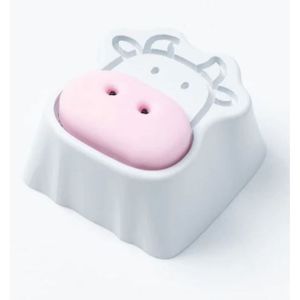 Gaming: KEYC-AT-15 - Keychron Cute Cows Aluminium Alloy White Artisan Keycap (1u)