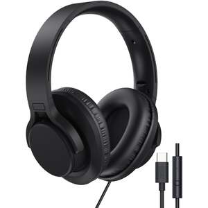 Headphones: XCD USB-C Wired Over-ear Headphones (Black)