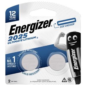 Energizer Ultimate Lithium CR2025 Coin Battery (2 Pack)