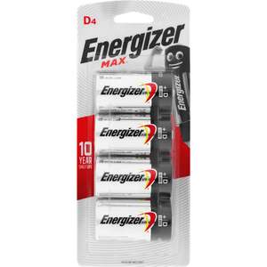 Batteries: Energizer Max D Battery (4 Pack)