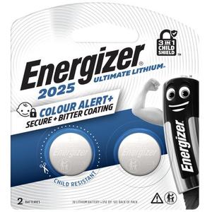Batteries: Energizer Ultimate Lithium 2025 Coin Battery (2 Pack)