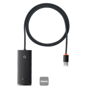 Usb Hubs: BAS06244 - Baseus Lite Series 4-Port Type-C HUB Adapter (Type-C to USB 3.0*4) 25cm Black