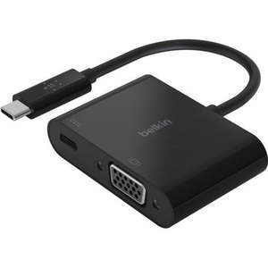 AVC001BTBK - Belkin USB-C to VGA + Charge Adapter - 1 x Type C USB Male - 1 x 15&hellip;