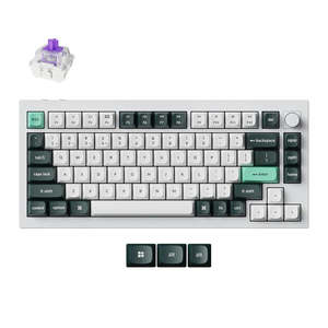 Gaming: Keychron Q1 HE QMK Knob Shell White Gateron Double-Rail Magnetic Nebula Switch Wireless Custom Keyboard