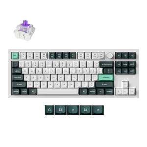 Gaming: Keychron Q3 HE QMK Knob Shell White Gateron Double-Rail Magnetic Nebula Switch Wireless Custom Keyboard