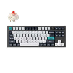 Gaming: Keychron Q3 Max ANSI 80% TKL 87 Key Carbon Black Full Assembled Knob Red Switch RGB Hot-Swap Gateron Jupiter Wireless / Wired / 2.4GHz Normal Profile QMK Custom Keyboard