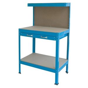 All: Workbench Self Assemble 900 x 500 x 1400mm Benchtop, Pegboard, Draw and Upper and Lower Shelf
