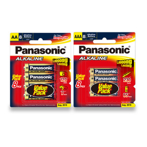 Batteries: Panasonic LR03T-LR6T/8B-kit Alkaline AA and AAA 8 Batteries per Blister Pack