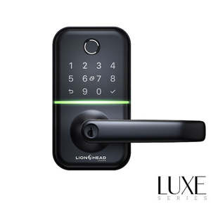 Smart Locks: The CARLISLE LUXE Entrance Lock - Black BLE Fingerprint, TTLock, Pin, Prox, E-Key, Key override