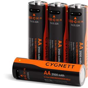 Batteries: Cygnett AA USB-C Rechargeable Batteries (4 Pack)