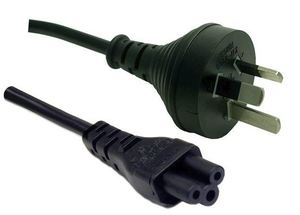Products: 3 Pin Power Lead (M) to C5 Clover (M) 1m Power Cable - Bulk - Techtonic