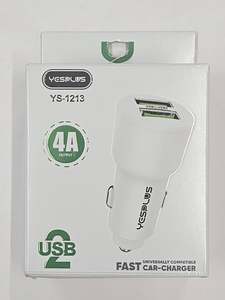 Phone Charging Adapters: YesPlus 4 Amp 2 USB Fast Car Charger
