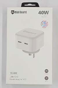 Max Gaurd 40 Watt Dual-Port Fast Charging Adapter Type C