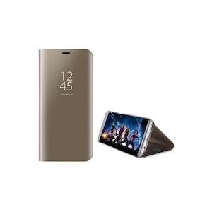 Smart Mirror Flipping Mobile Phone Case for Samsung Galaxy S20 - Gold