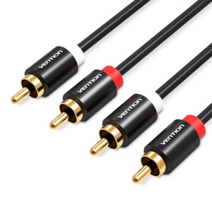 Audio Visual: Vention 2RCA Male to Male Audio Cable 3M Black Metal Type Splitter
