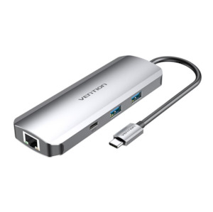 Vention Multi-function USB-C to HDMI/USB-C Gen 1/USB3.0x2/RJ45/SD/TF/TRRS 3.5mm/&hellip;