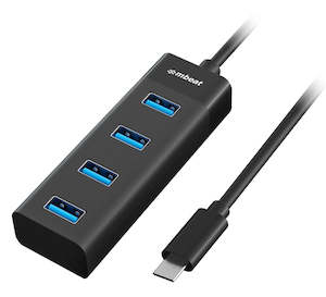 Usb Firewire: mbeat USB Type C to 4 Ports USB3.0 Hub - Black
