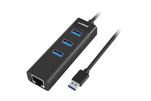 Usb Firewire: mbeat 3-Port USB3.0 Hub + Gigabit Ethernet (RJ45) LAN -Black
